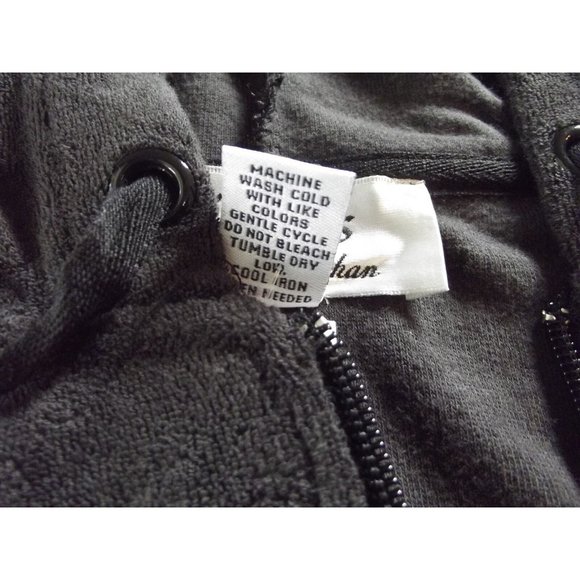 Variations Hoodie Womens Small Dark Charcoal Gray Black Terry Zip Jacket pockets - Picture 8 of 8